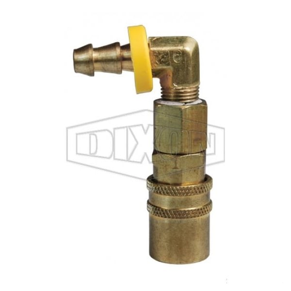 Dixon DQC CM Industrial Mold Interchange Valved Coupler, 1/4 in Nominal, Push-Loc Barb, Brass 2CM9B2-B - main